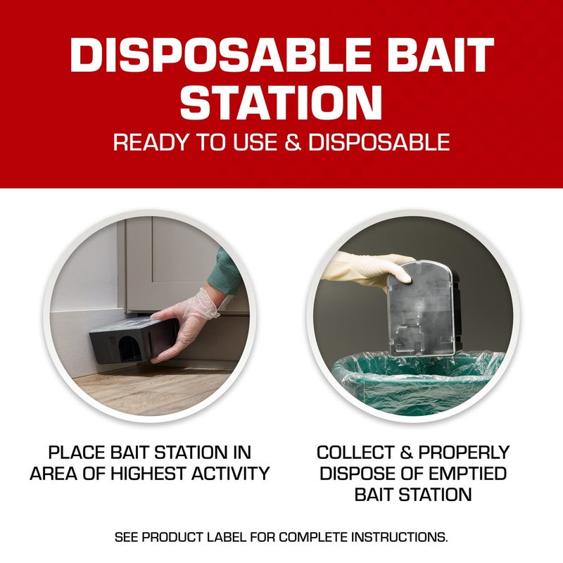 Tomcat Rat & Mouse Killer Child & Dog Resistant, Disposable Station, 1 Pre-Filled Ready-To-Use Bait Station - Image 5
