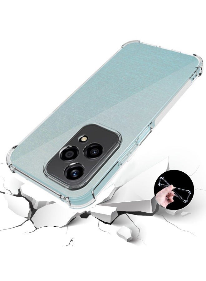 إيدويي حافظة Honor 200 Lite 5G، غطاء حماية مع أكياس هوائية رباعية الزوايا مضادة للسقوط، غطاء خلفي من مطاط TPU المرن النحيف والسيليكون الناعم المضاد للانزلاق لهاتف Honor 200 LITE 5G 6.7 بوصة، شفاف - Image 1