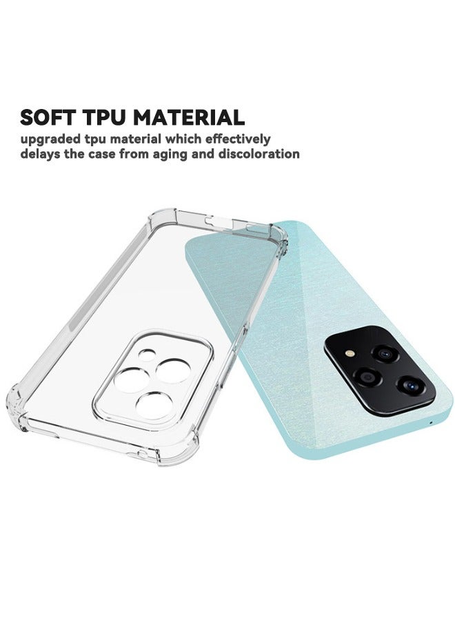 إيدويي حافظة Honor 200 Lite 5G، غطاء حماية مع أكياس هوائية رباعية الزوايا مضادة للسقوط، غطاء خلفي من مطاط TPU المرن النحيف والسيليكون الناعم المضاد للانزلاق لهاتف Honor 200 LITE 5G 6.7 بوصة، شفاف - Image 3