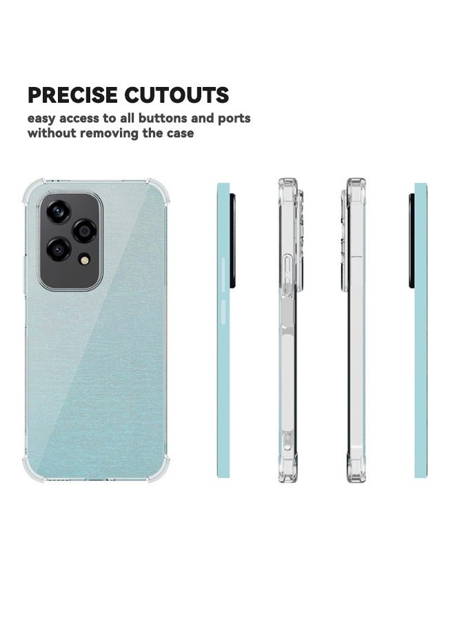 إيدويي حافظة Honor 200 Lite 5G، غطاء حماية مع أكياس هوائية رباعية الزوايا مضادة للسقوط، غطاء خلفي من مطاط TPU المرن النحيف والسيليكون الناعم المضاد للانزلاق لهاتف Honor 200 LITE 5G 6.7 بوصة، شفاف - Image 4