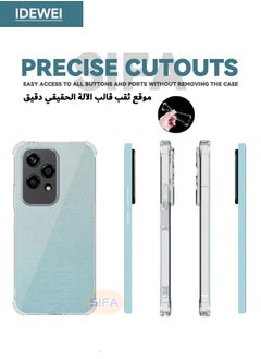 IDEWEI Honor 200 Lite 5G Case, Protective Case Cover with Four Corner Anti-Fall Airbags, Slim Flexible TPU Rubber Soft Silicone Anti Slip Back Cover for Honor 200 LITE 5G 6.7 inch, Clear  - Image 4