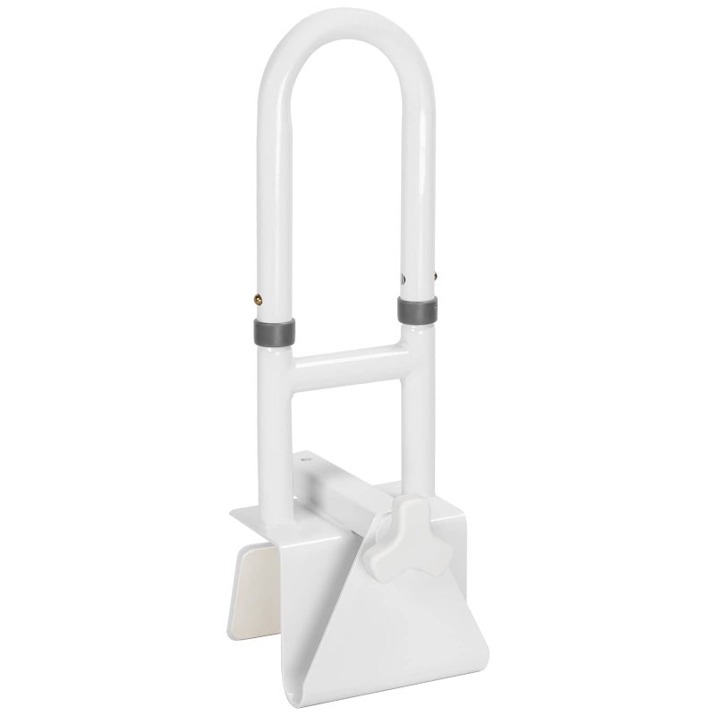 HEPO Grab Bars for Bathtubs and Showers, Adjustable Bathtub Safety Rail for Seniors, Tub Grab Bar for Bathroom, Assistance Bathtub Handle Clamp for Elderly Bath Support, White - Image 1
