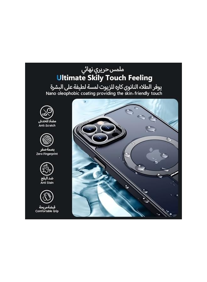 Eligo For Iphone 11 Pro Max Magnetic Case With Invisible Stand Compatible With Magsafe Shockproof Protection Cover Translucent Matte Slim Phone Case With Magnet For 11 Pro Max 2019 Black - Image 5