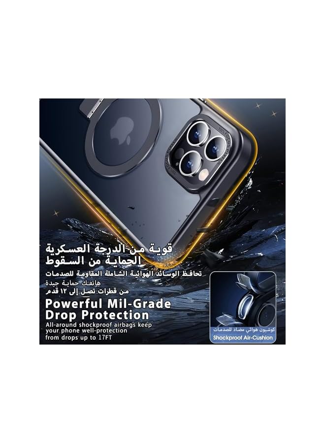 Eligo For Iphone 11 Pro Max Magnetic Case With Invisible Stand Compatible With Magsafe Shockproof Protection Cover Translucent Matte Slim Phone Case With Magnet For 11 Pro Max 2019 Black - Image 3