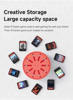 General Nintendo Switch Storage Case, PS Vita Rotating Game Card Case with 10 Card Slots  Portable Magnetic Game Cartridge Holder Switch Game  - Image 4