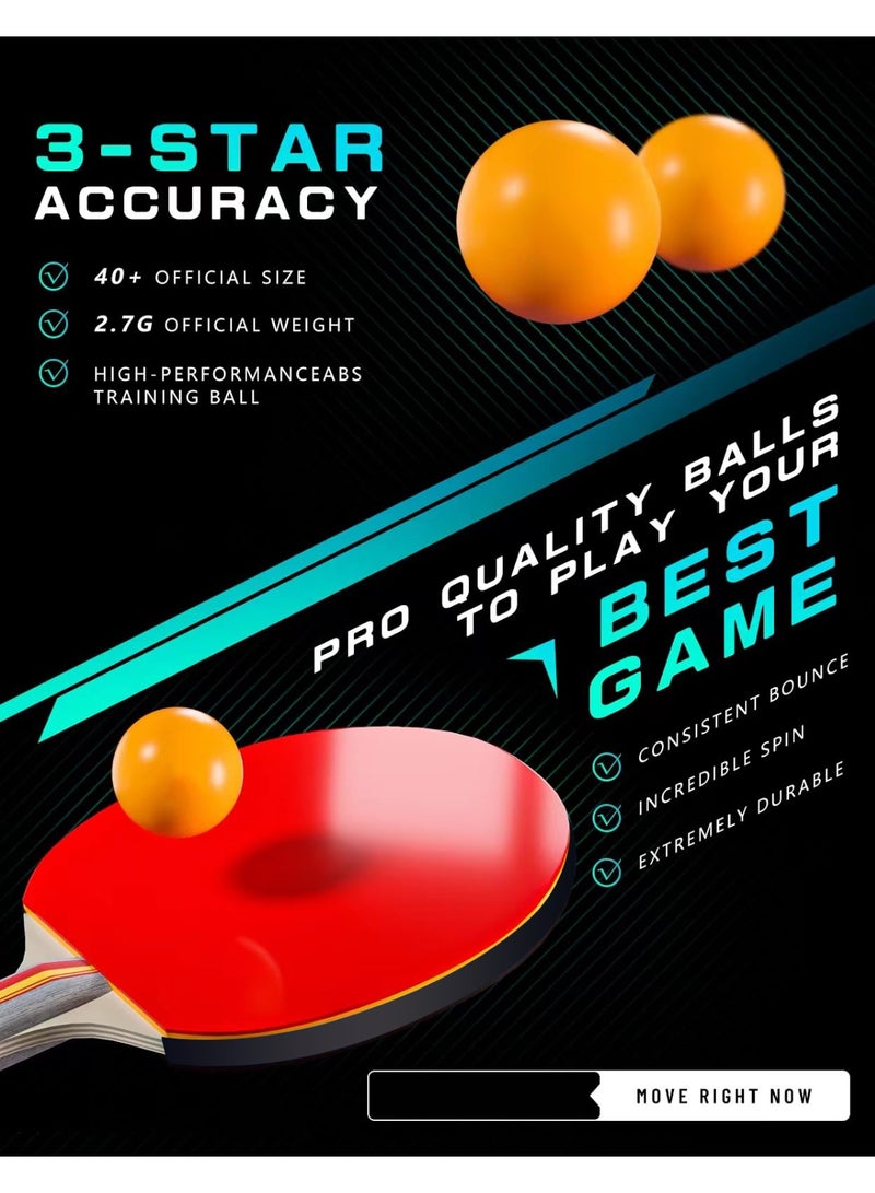 جوبيلين مجموعة مضارب تنس الطاولة مع 4 مضارب تنس طاولة و 8 كرات ستار، شبكة تنس طاولة محمولة مع مشابك لأي طاولة، ألعاب منزلية/خارجية - Image 3