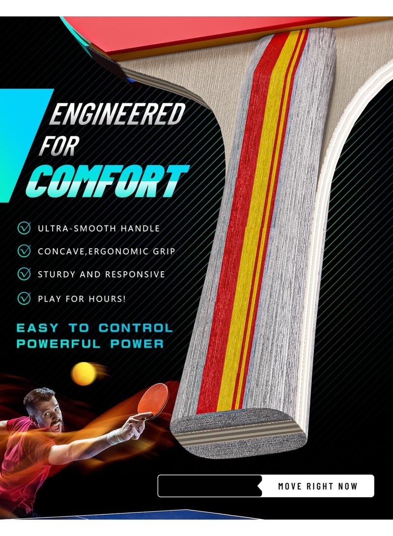 جوبيلين مجموعة مضارب تنس الطاولة مع 4 مضارب تنس طاولة و 8 كرات ستار، شبكة تنس طاولة محمولة مع مشابك لأي طاولة، ألعاب منزلية/خارجية - Image 5