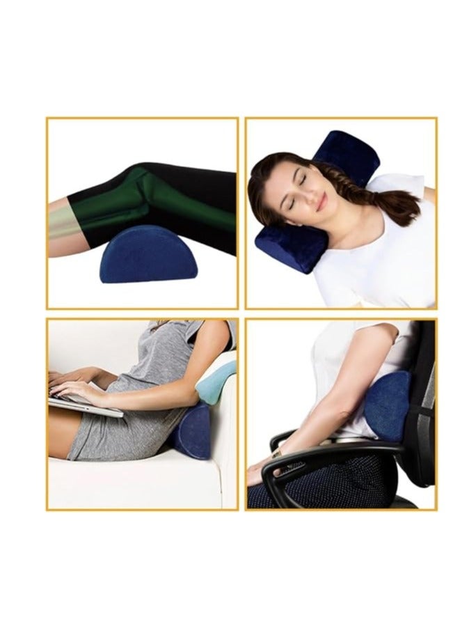 HT Circular support pillow with a half-moon design, a multi-purpose support for the head, neck, knee, leg and back to effectively improve body posture, black - Image 4
