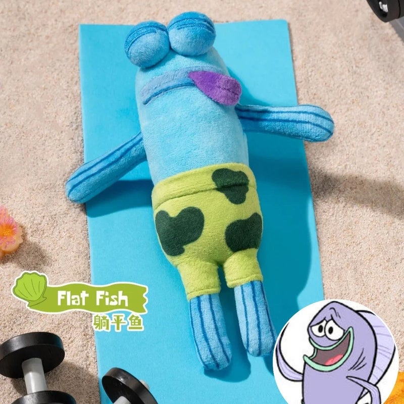 Bikini Bottom Residents Blind Box Ugly Fish Plush Toy - Lying Flat Fish Keychain Pendant Bag Charm