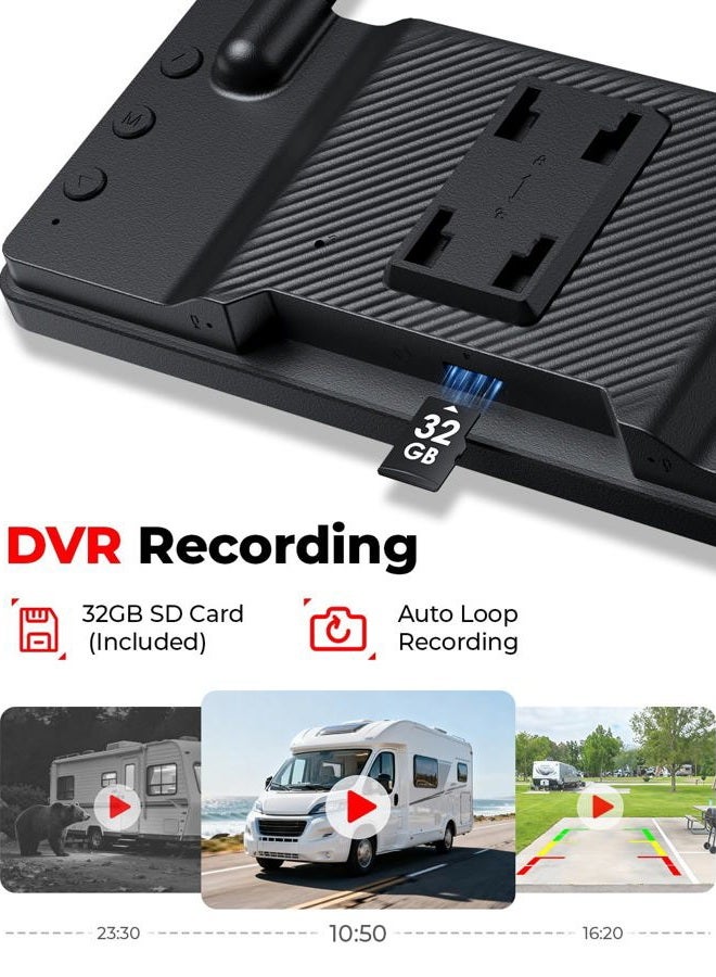 Foxpark Wireless Backup Camera Solar Magnetic: 7.2‘' 1080P HD Split-Screen Monitor with Strong Signal, 1Min Easy Install, DVR Recording, Portable Storage Bag, Back up Camera for RV, Truck, Trailer, Camper - Image 4