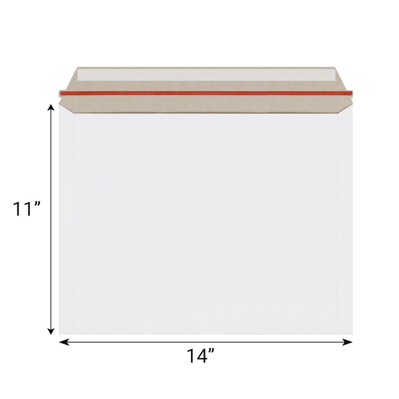 zmybcpack 50 Pack 11x14 inch White Rigid Mailer, Self Seal Photo Document Mailers, Stay Flat White Cardboard Envelopes Photography Mailers for Papers,Photos, Document - Image 2