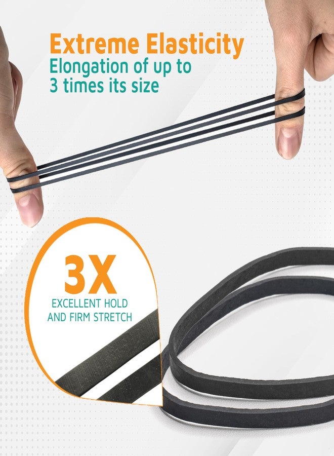 PlasticMill Black Rubber Bands Size 33 (3 1/2" x 1/8") - #33 Rubber Bands Office Supplies - Strong, Elastic Bands for Crafts, Balloon Garland, Cash, File Folders (500-Pack) - Image 3