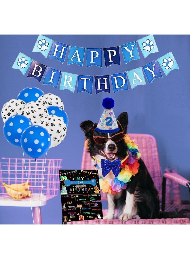 duludulu Dog Birthday Bandanas Dog Birthday Party Supplies Include Dog Birthday Banner Dog Paw Balloons Dog Birthday Outfit Hat for Dog Birthday Decorations - Image 3