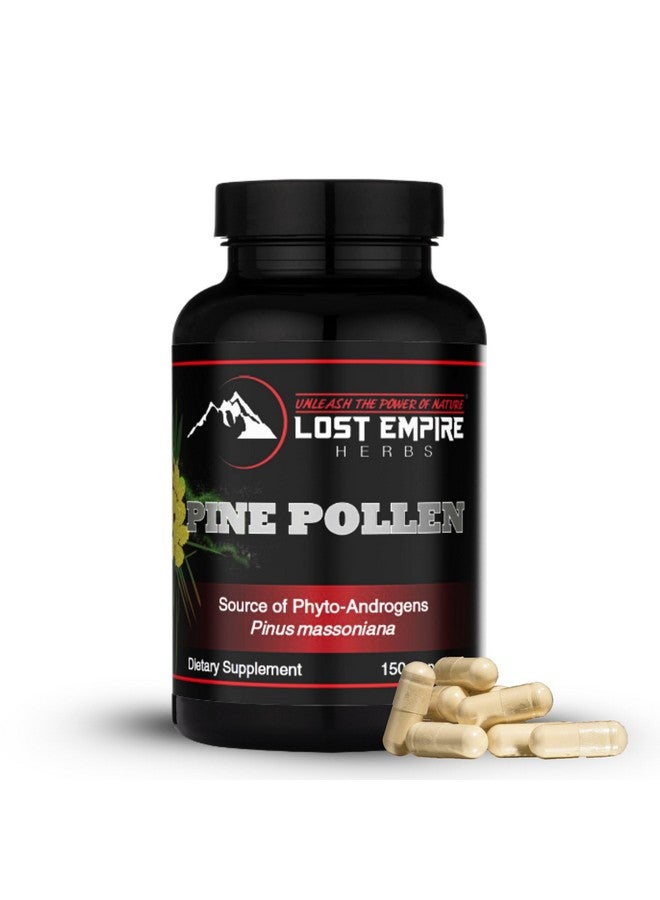 LOST EMPIRE HERBS UNLEASH THE POWER OF NATURE Pine Pollen Capsules - Non-Irradiated, Wild Harvested, Cell Wall Cracked Powder - Supplement Great for Men and Women for Energy, Vitality and Immunity (150 Capsules)  - Image 1