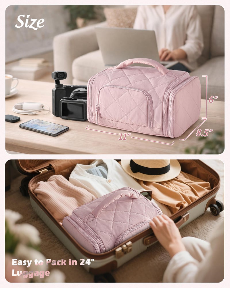 Marscamd Cable Organizer Bag, Travel Cord & Charger Organizer Pouch for Tech Accessories & Electronics, Home Storage, Pink - Image 5