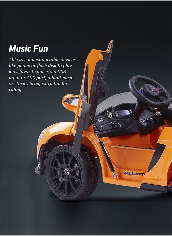 BAYBEE Licensed McLaren Rechargeable Battery Operated Car For Kids Ride On Baby Car With Remote Music Led Light Kids Car Electric Car Battery Operated Ride On Car For Kids 2 To 6 Years Boys Girls Orange  - Image 4