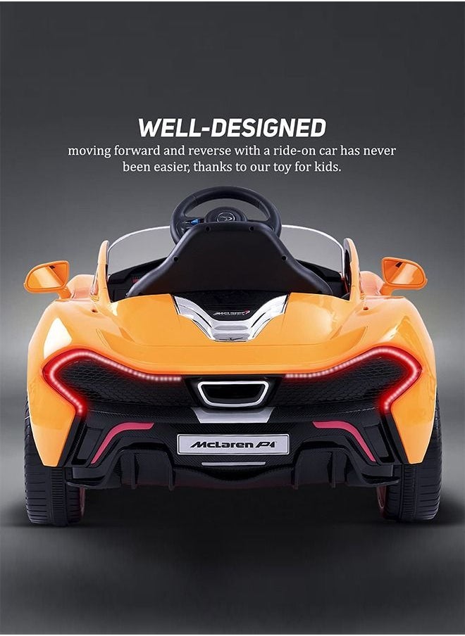 BAYBEE Licensed McLaren Rechargeable Battery Operated Car For Kids Ride On Baby Car With Remote Music Led Light Kids Car Electric Car Battery Operated Ride On Car For Kids 2 To 6 Years Boys Girls Orange  - Image 3