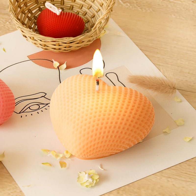 ESEENS 3 Pack Heart Candle Molds Love Resin Mold - Resin Casting Silicone Molds for Home Decor & Candle Making Wave Spiral Mold - Image 5