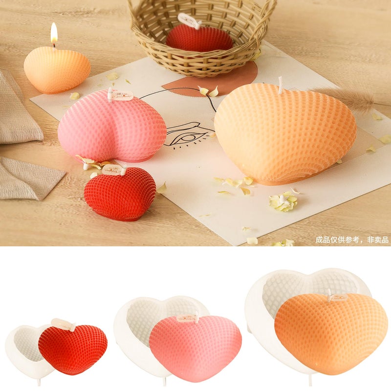 ESEENS 3 Pack Heart Candle Molds Love Resin Mold - Resin Casting Silicone Molds for Home Decor & Candle Making Wave Spiral Mold - Image 1