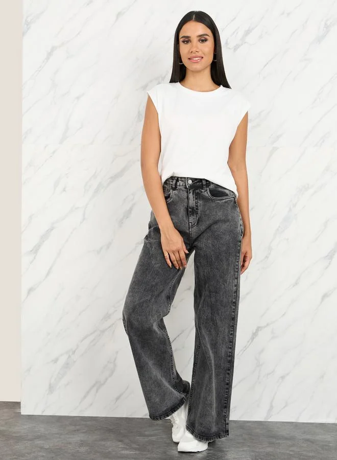 Take Two Solid Sleeveless Round Neck T-Shirt