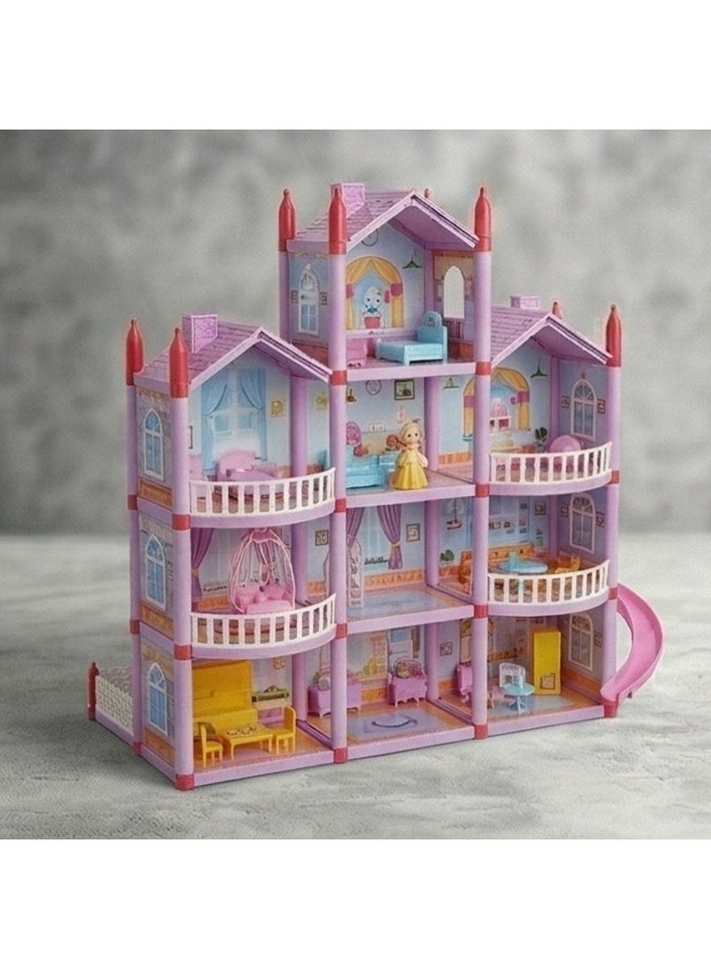 TOY GARDEN Dollhouse Dreamhouse Building Toys | DIY House with Furniture, Movable Slides, Pets & Dolls | Interactive Party Play Doll House for Kids Ages 3+ - Image 2