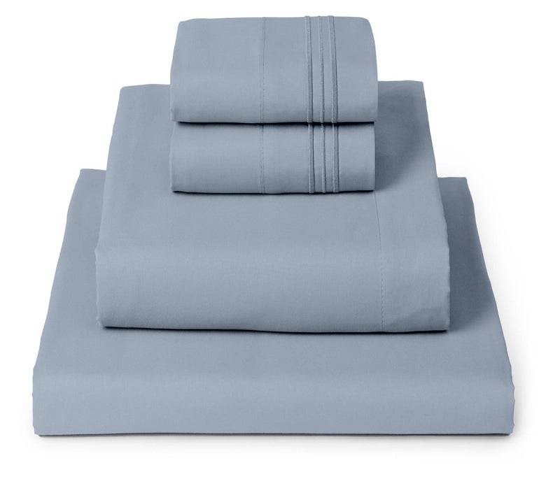 Mellanni King Sheets Set 4 PC Iconic Collection Bedding Hotel Luxury Extra Soft Cooling Bed Sheets Wrinkle Fade Stain Resistant King Blue Hydrangea