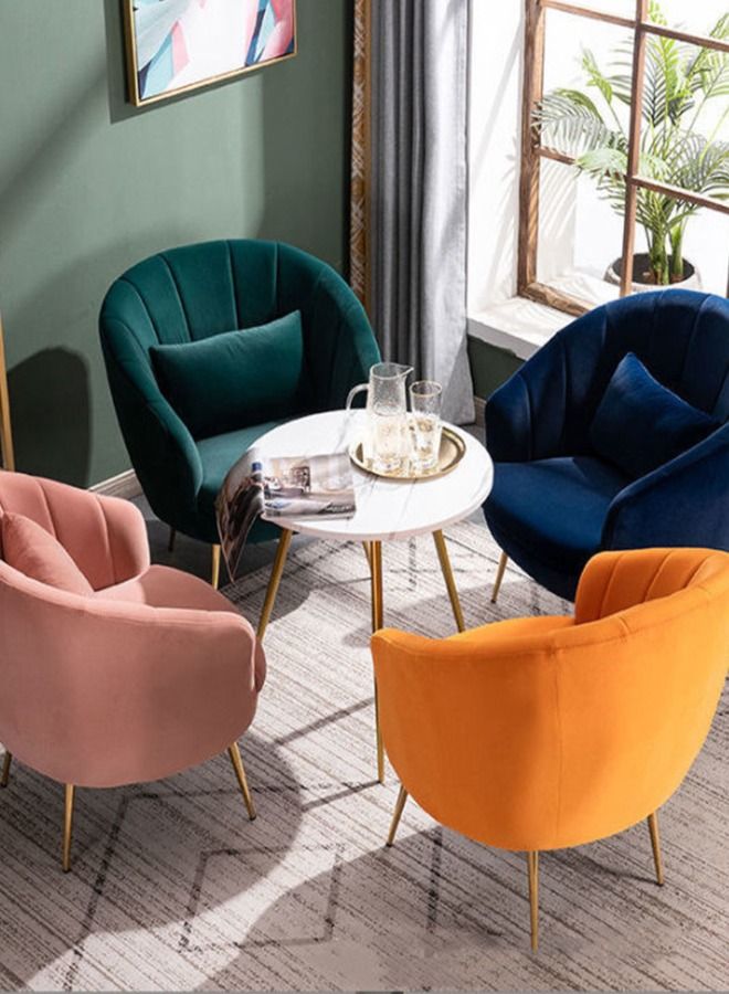 Generic Living Room Chairs Accent Club Chair, Modern Accent Chair Upholstered Reading Chair Single Sofa Leisure Club Chair Armchair Side Chair w/Metal Legs  - Image 2