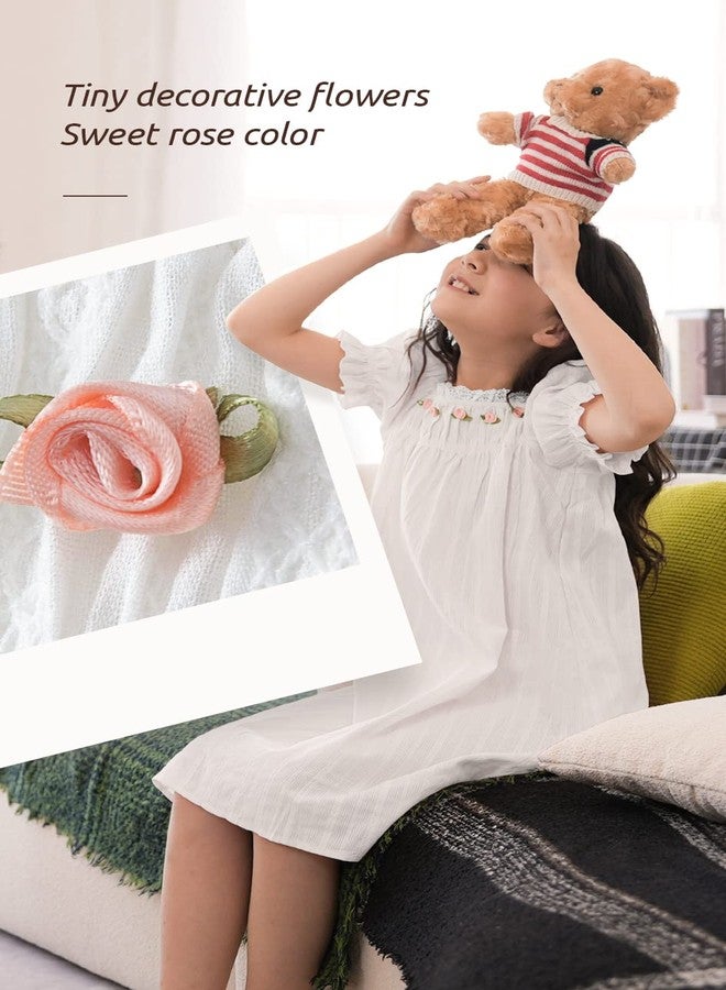 BANGSAUR Girls' Vintage Dresses, Cotton Princess Sleepshirts, Kids 3-12 Years White - Image 3