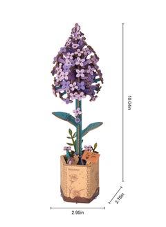 Robotime Rowood DIY Wooden Flower Lilac TW021 Premium 3D Puzzle Building Kits for Adults & Teens - Decorative Home Décor, Ramadan & Holiday Gift (Eid and Birthday) for Puzzle Enthusiasts, Stress Relief STEM Project  - Image 3