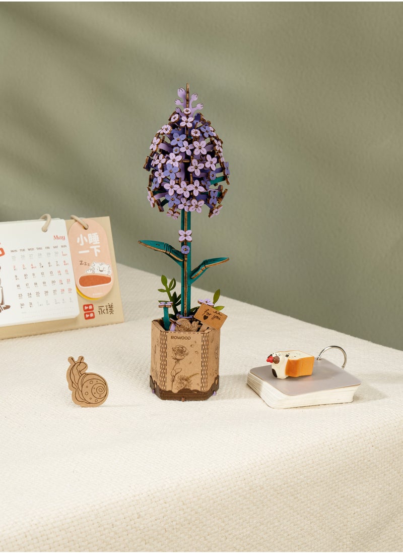 Robotime Rowood DIY Wooden Flower Lilac TW021 Premium 3D Puzzle Building Kits for Adults & Teens - Decorative Home Décor, Ramadan & Holiday Gift (Eid and Birthday) for Puzzle Enthusiasts, Stress Relief STEM Project  - Image 1
