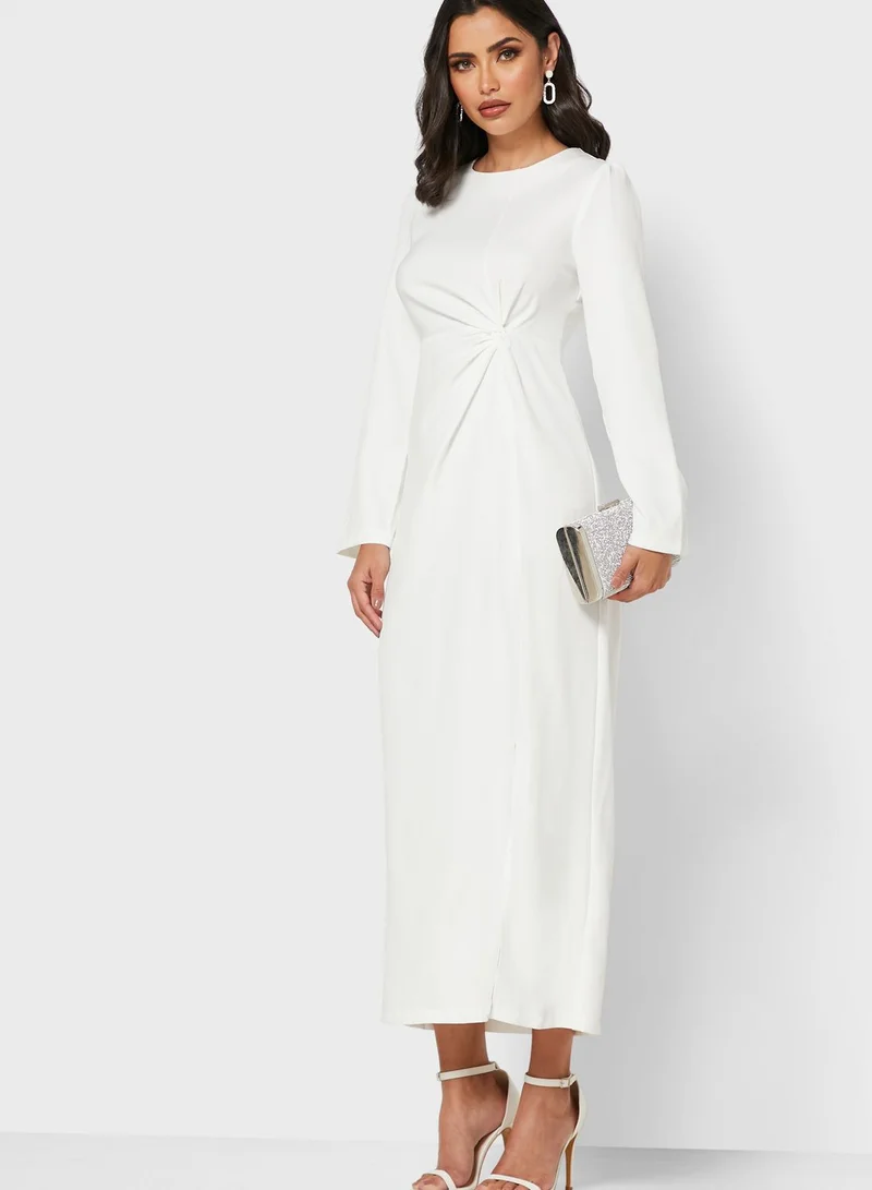 Khizana Twisted Front Midi Dress