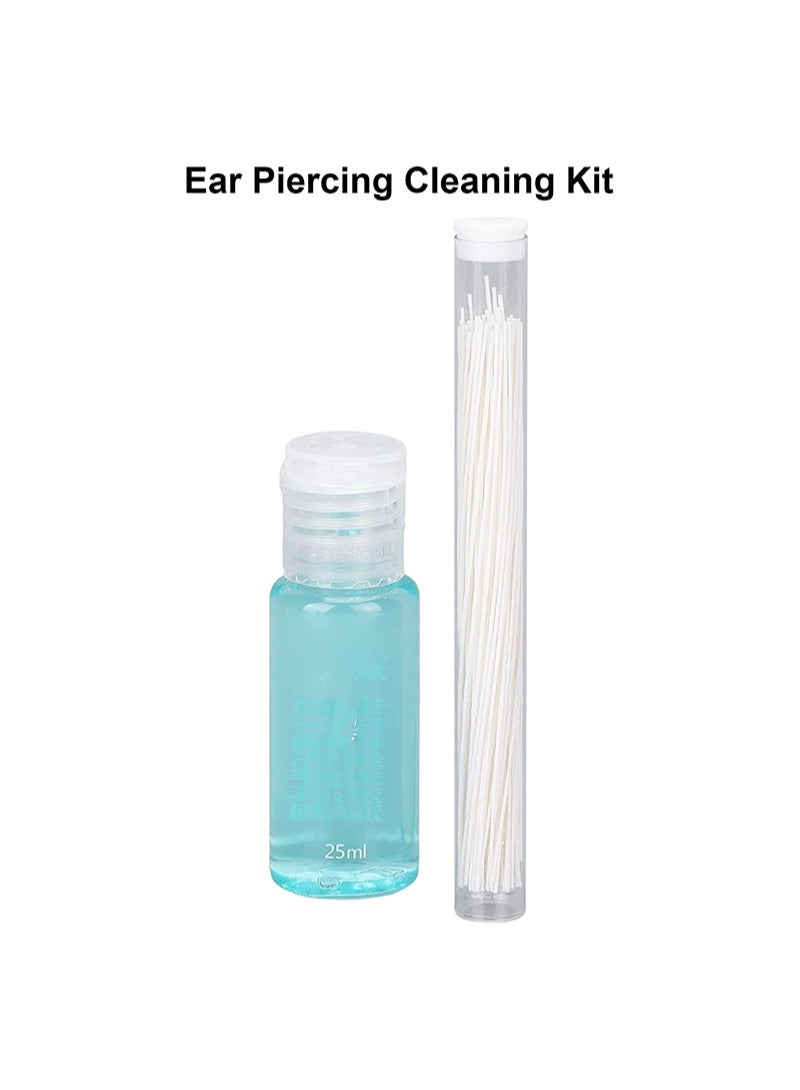 هالونهي 70 عبوة من خط تنظيف ثقب الأذن ، يمكن التخلص منها بعد ثقب 25 مللي سائل منظف للعناية ، مزيل رائحة النعناع ، مجموعة العناية بالأذن للفتيات والنساء - Image 5