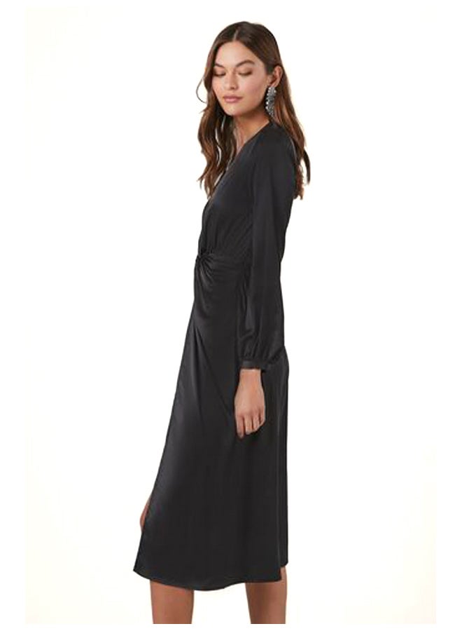 FOREVER 21 Satin Twist-Front Midi Dress - Image 3