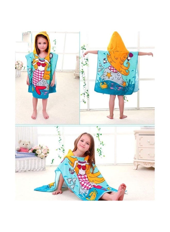 1Pcs Cartoon Mermaid Printed Hooded Towel Soft Towel Super Absorbent Suit For Beach Pool Seaside Camping Gift For Boy Or Girl - Image 3