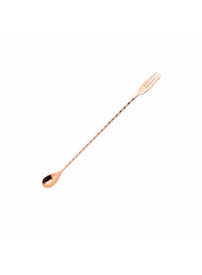 Copper Plated Bar Spoon with Trident, (11"/30 cm)