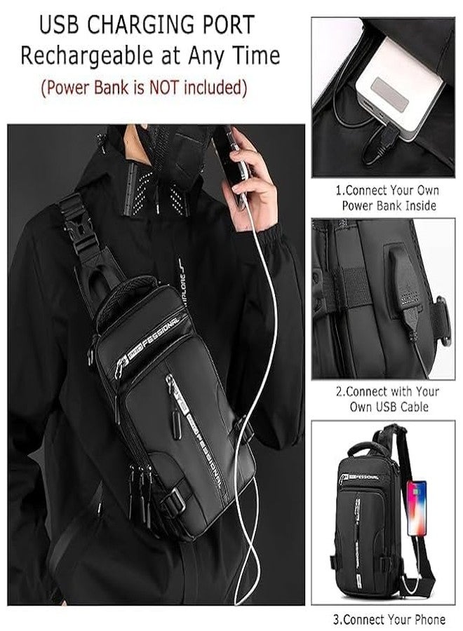 STESHWK Shoulder Backpack for Hiking Sports Running Travel With Rucksack Bicycle Sport Men and Women Messenger Bags Waterproof Casual Shoulder Bag (Black) - Image 4
