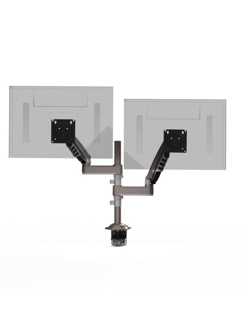 HUANUO - 17-32 Inch Dual Monitor Stand, Gas Spring Dual Monitor Mount, Monitor Stand 2 Monitors, Ergonomic Adjustable Tilt Swivel Rotate, Weight Max 19.8 lbs, VESA 75/100mm HNDS8 Dual Monitor Mount Adjustable Desk Monitor Mount VESA Bracket with C-Clamp and Grommet Hole Mounting Base - Image 1