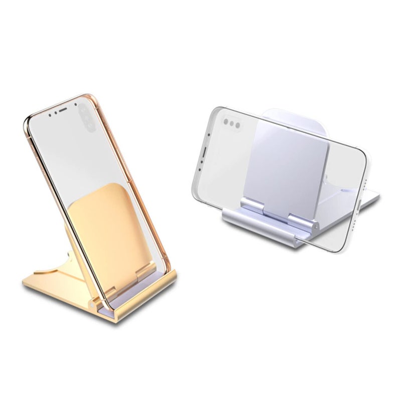 Universal Mobile Phone Tablet Holder Desktop Stand 2 Pack Portable Adjustable - Image 2