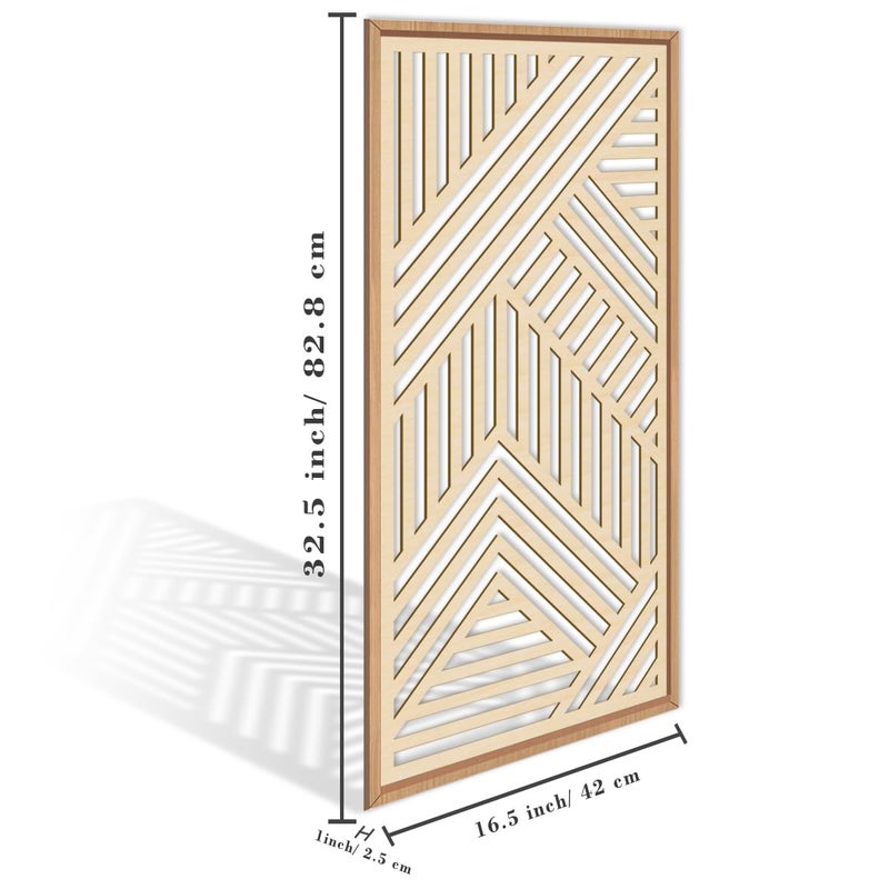IARTTOP Large Boho Wooden Wall Art 16x32 Inch Framed Mid century Modern Wood Wall Decor Minimalist Modern Bohemian Decor for Dining Room Living Room Bedroom Set of 3 - Image 4