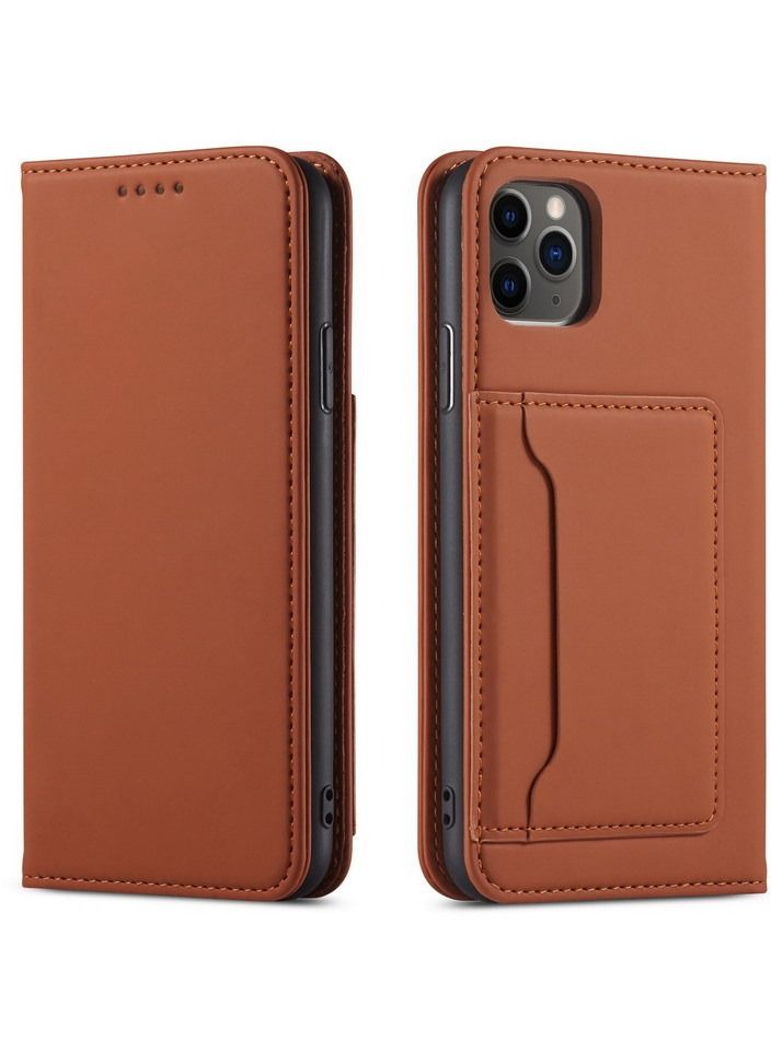 Loquat Suitable For iPhone Solid Color Flip Type Anti-fall Mobile Phone  Case - Image 1