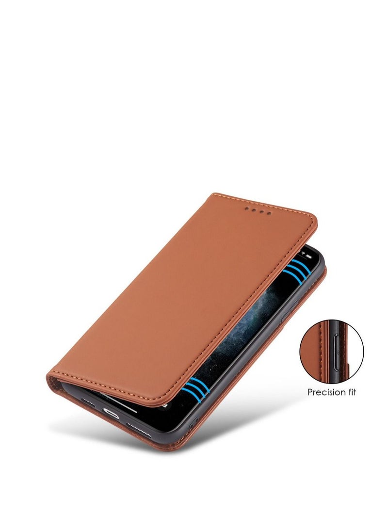 Loquat Suitable For iPhone Solid Color Flip Type Anti-fall Mobile Phone  Case - Image 2