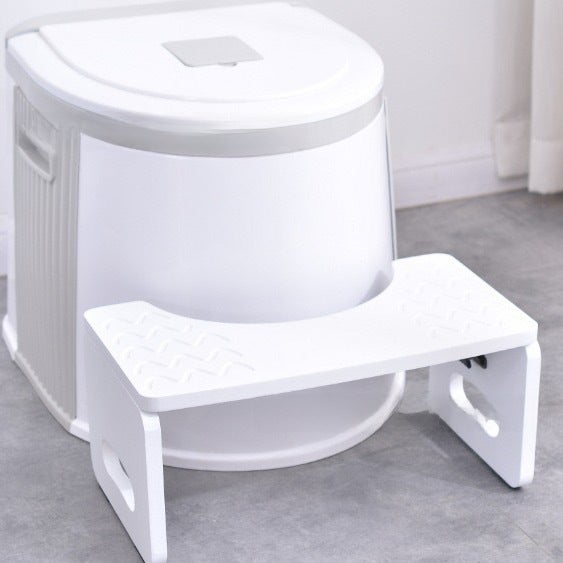 Generic Foldable Wooden Bathroom Stool for Elderly and Pregnant Wavy white 40*22*18 