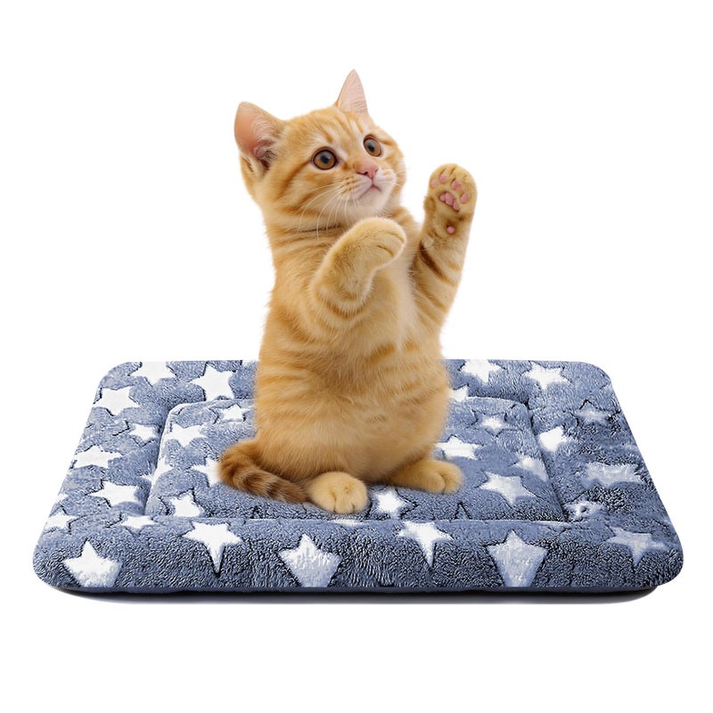 pobopobo Dog Bed Mat for Crate Soft Kennel Pad Durable Comfort Mat for Dogs and Cats Home and Crate Use NavyBlueStar 181415 - Image 2