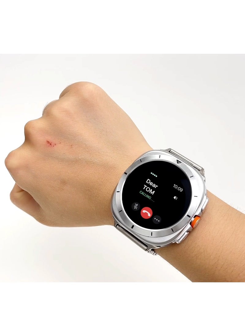 Haino Teko Germany RW59 Ultra Smart Watch With AMOLED Display and 3 Pair Straps For Gents Silver