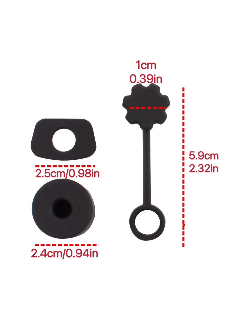 Stanley - 4PCS (Black) ,Stanley 40oz Silicone Accessories Set,Spill-Proof Stopper(1Pcs), Straw Lids Straw Topper(1Pcs), Silicone Boot(1Pcs),Water Bottle Higher Bumper Protection Cover(1Pcs) - Image 1