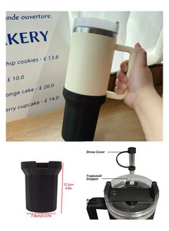 4PCS (Black) ,Stanley 40oz Silicone Accessories Set,Spill-Proof Stopper(1Pcs), Straw Lids Straw Topper(1Pcs), Silicone Boot(1Pcs),Water Bottle Higher Bumper Protection Cover(1Pcs)
