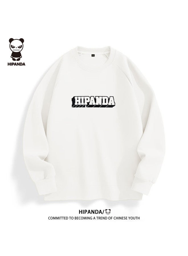 Hipanda Men's Sweatshirt, Autumn Simple 3d Brand Customized Pattern, Round Neck Casual Versatile Top, White, 3XL - Image 3