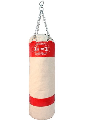 Last Punch Heavy Duty Pro Punching Bag with Chains Empty, Red - Image 1