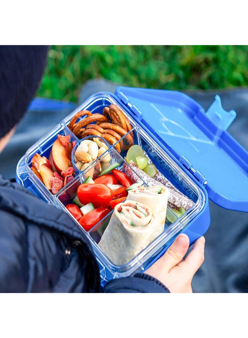 Snack attack صندوق غداء ديناصور سناك أتاك للأطفال - 4 أو 6 أقسام قابلة للتحويل - فولاذ مقاوم للصدأ مع ختم سيليكون - خالي من BPA - تصميم ديناصور ممتع - صندوق غداء مدرسي للأولاد والبنات - Image 2