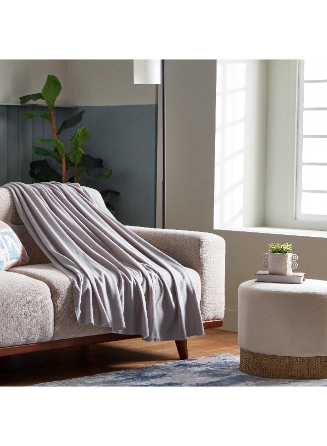 Home Box Atlanta Solid Recycled Polar Fleece Twin Blanket 200x150 cm - Image 5